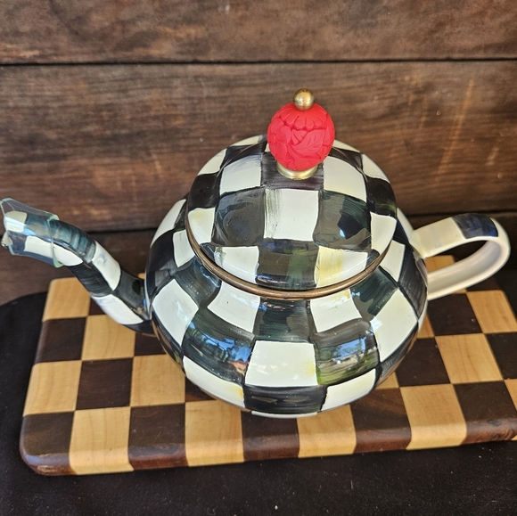 Mackenzie Childs Courtly Check Teapot Service Set - Picture 4 of 13